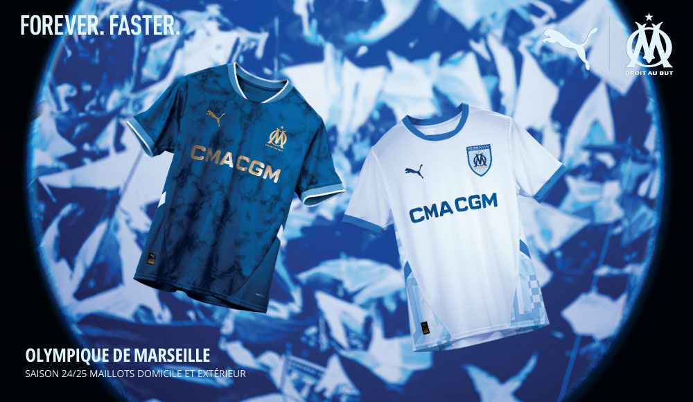 Vivez la passion de l'Olympique de Marseille avec les nouveaux maillots Puma !