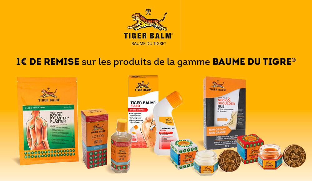 Profitez de 1€ de remise sur les produits de la gamme Baume du Tigre avec Sport 2000